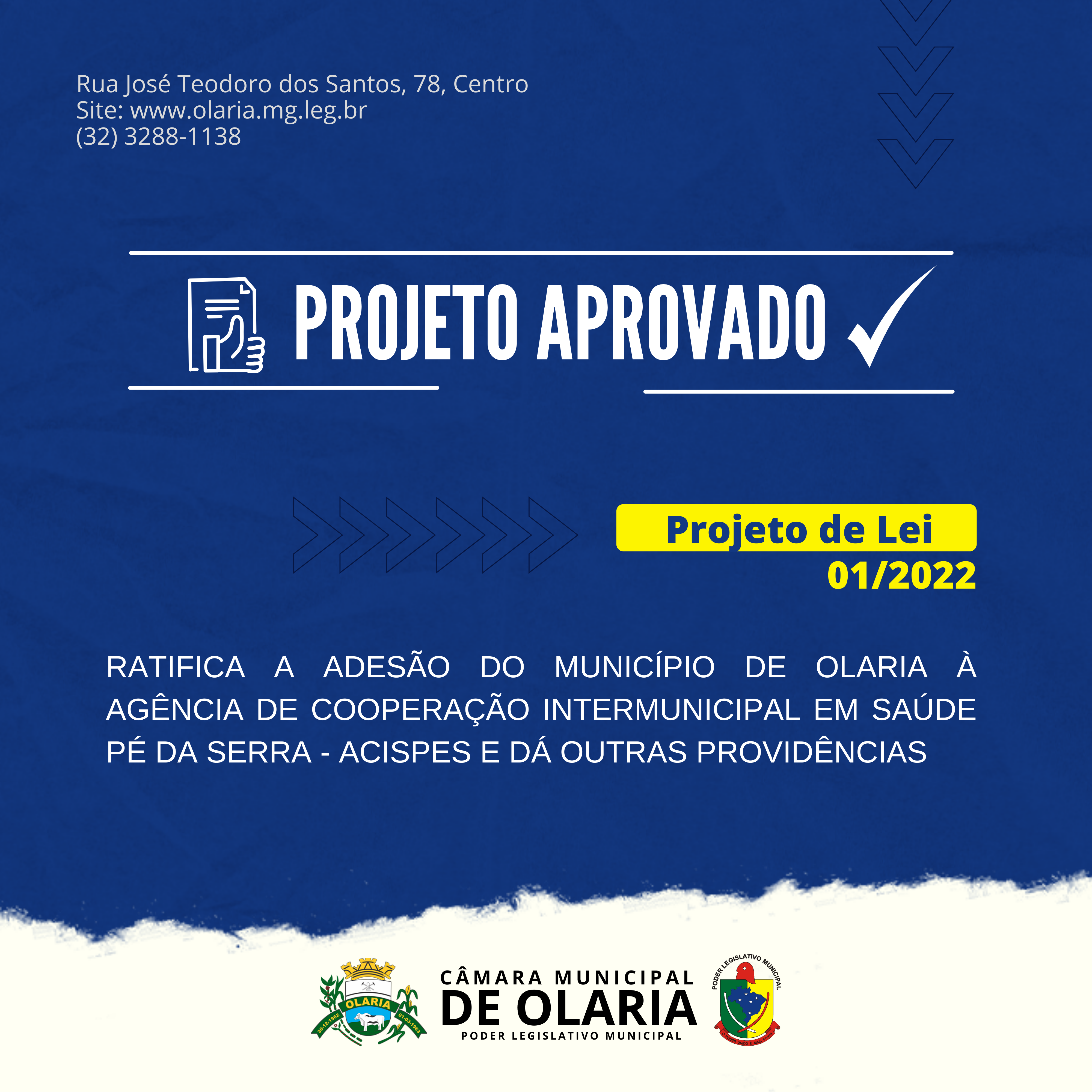 Aprovação do Projeto de Lei 01/2022