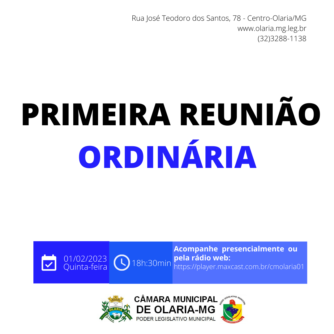 1ª Reunião Ordinária de 2023